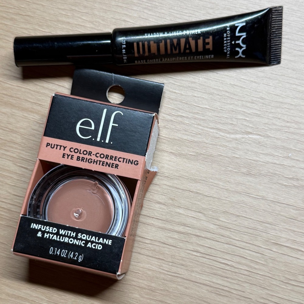 e.l.f. Putty Eye Brightener‎ Tan/Deep & NYX Ultimate Primer Deep Bundle NEW
